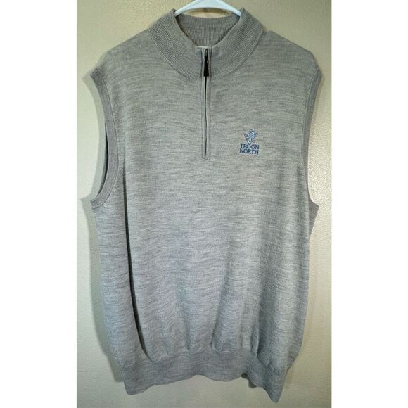 Peter Millar 100% Merino Wool Quarter Zip Golf Vest Pullover Men's Large - Picture 1 of 9